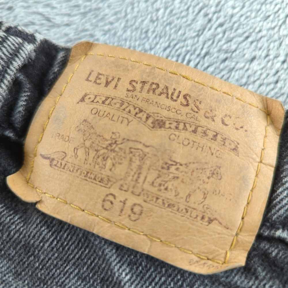 Vintage Levis Jeans Mens 34 (Fits 30x32) Black Faded 619 Relaxed Straight Canada - Picture 5 of 13
